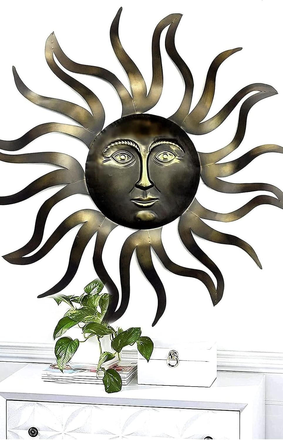 Modern Sun Metal Wall Decor Indoor Outdoor Sculpture
