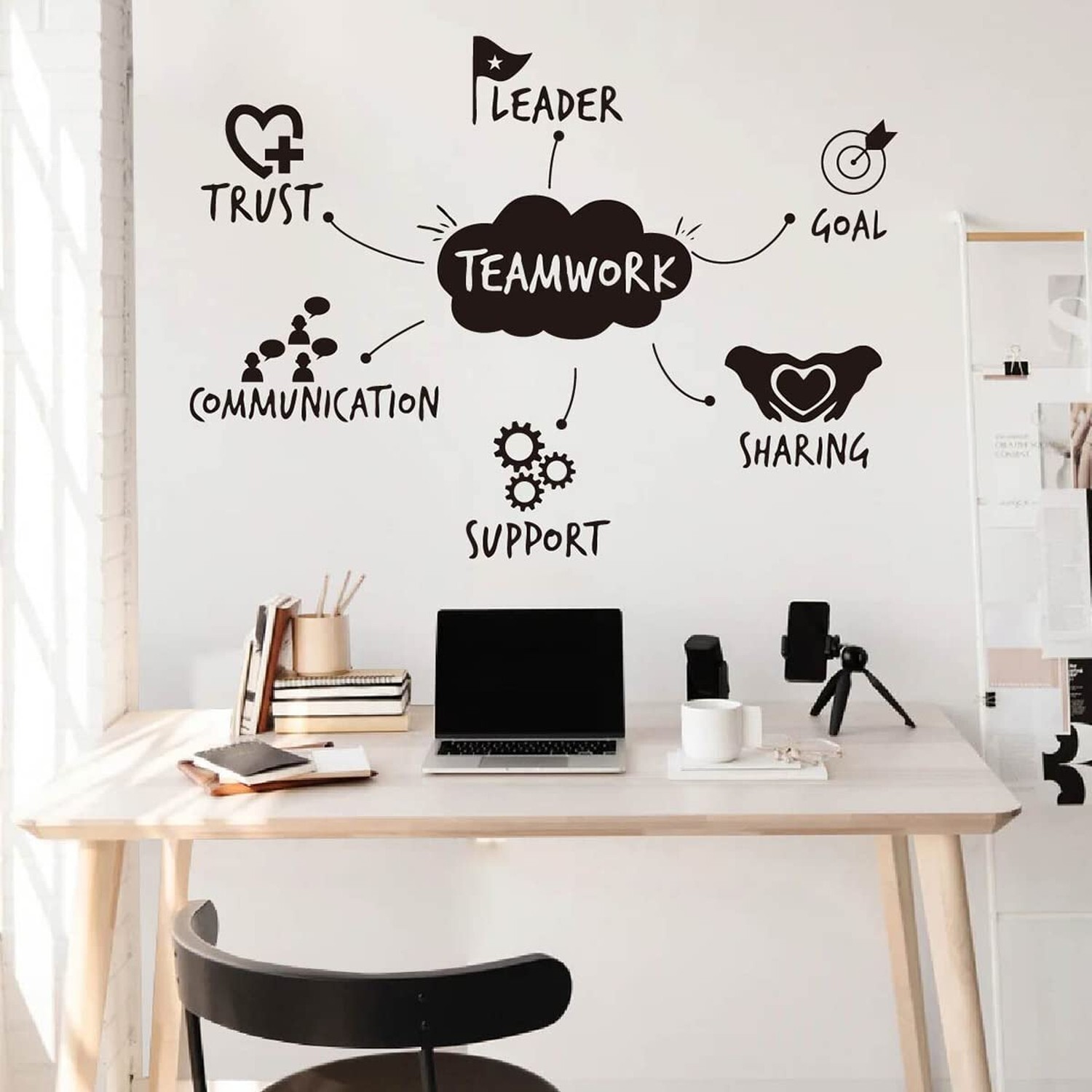 Teamwork Qualities Wall Sticker Office Inspirational Decals Team Work Decorat…