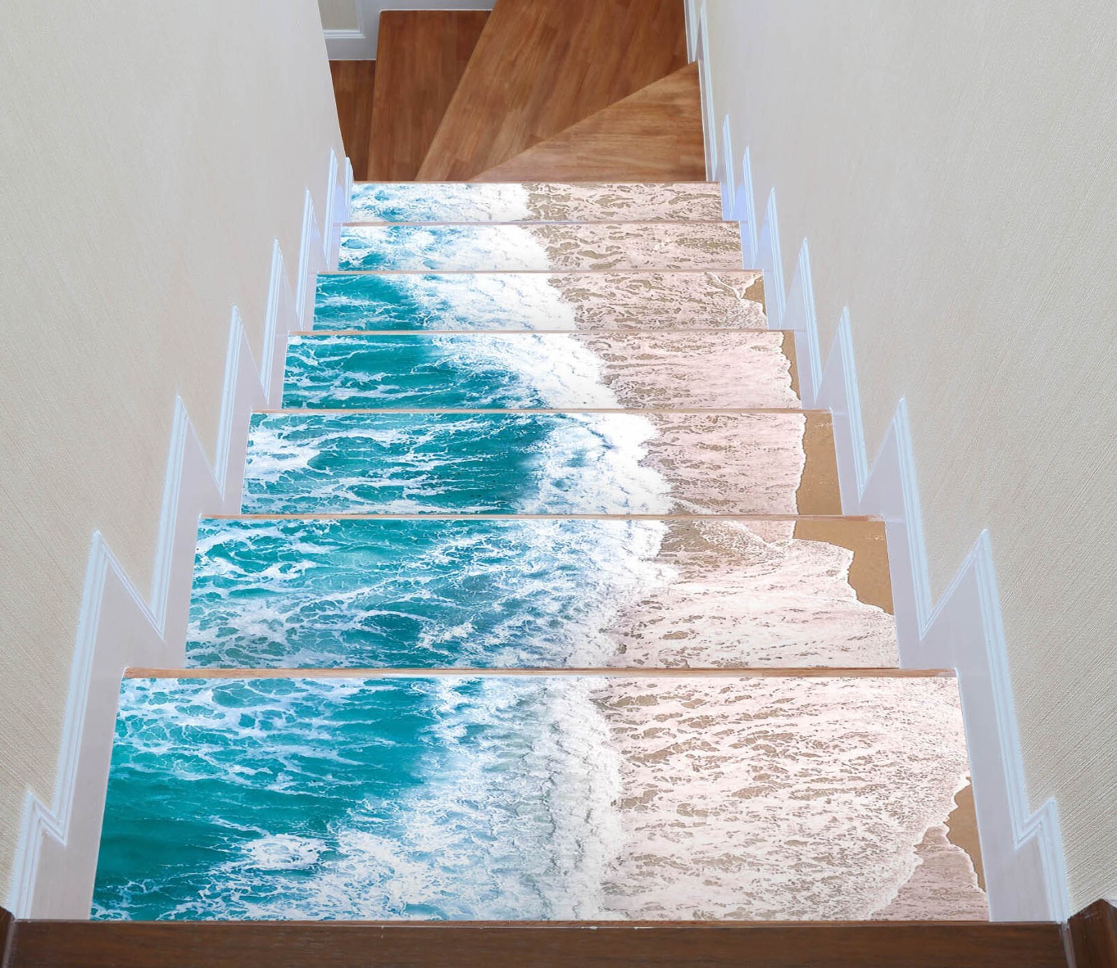 3D Dream Beach W062 Stairs Risers Decoration Photo Mural Vinyl Wallpaper Vera