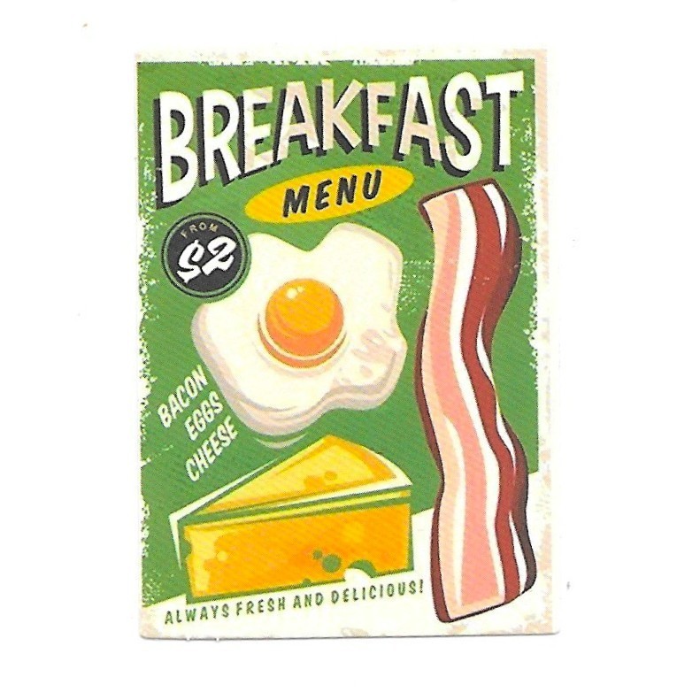 Breakfast Menu Vinyl Sticker Retro Diner Food Sign Die Cut Kitchen Decal
