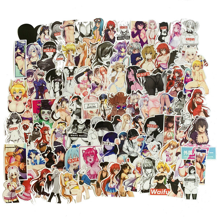 Cute Waifu Anime Girls Stickers Random 10 PCS – No Duplicates