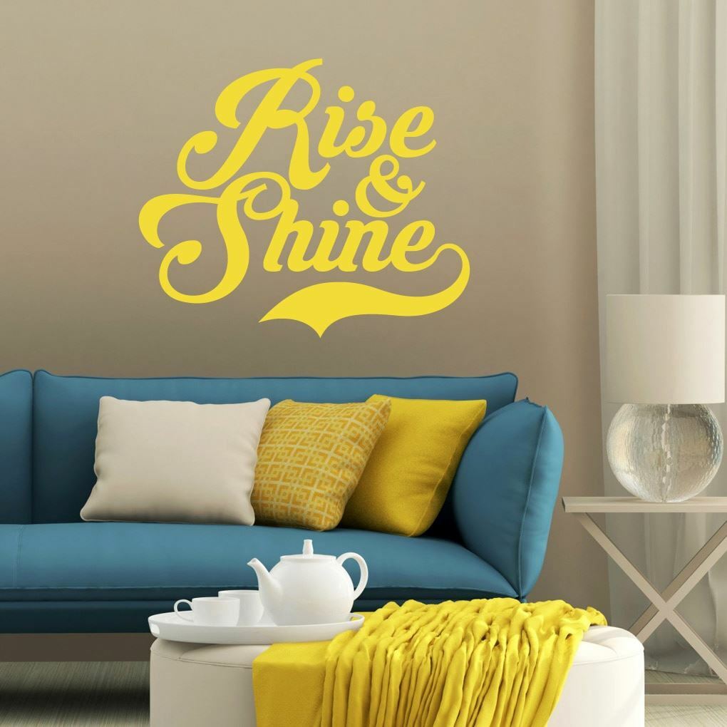Rise & Shine Wall Decal – Bedroom, Morning, Kitchen, Dining, Wake Up, Sticker