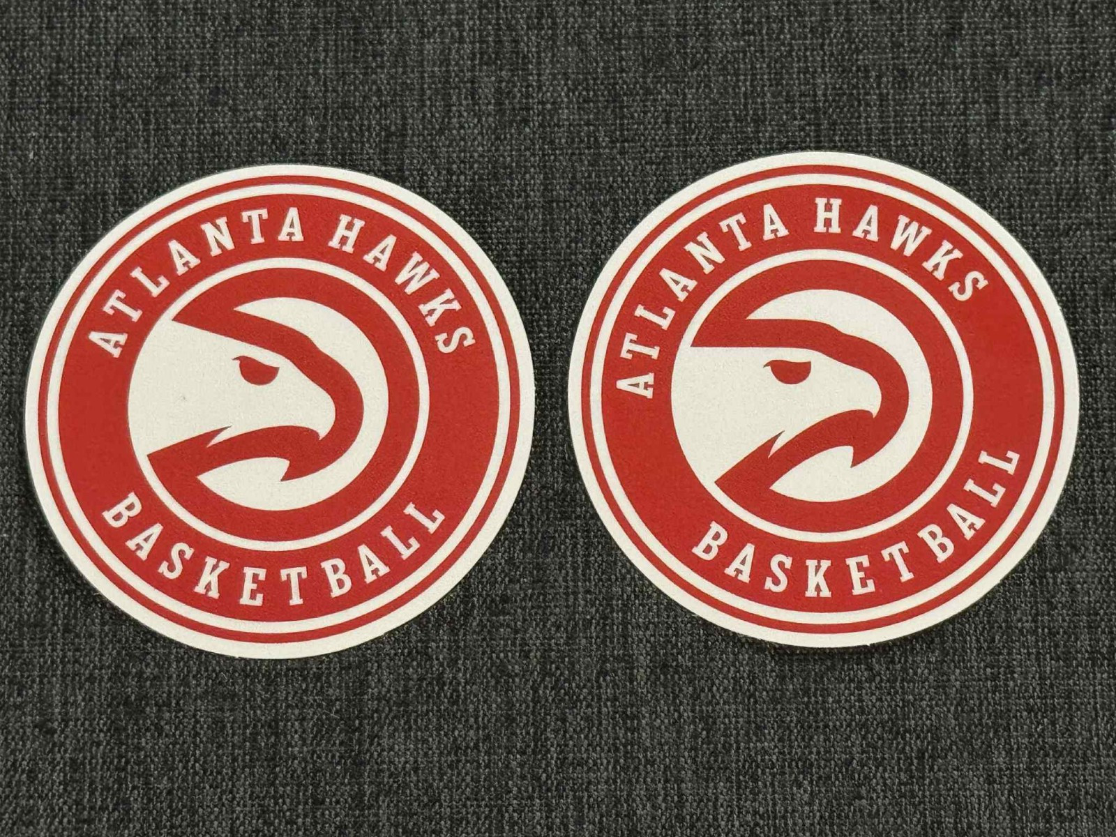 Lot (2) ATLANTA HAWKS 2 1/2" x 2 1/2" Team Logo STICKERS Fast! FREE!