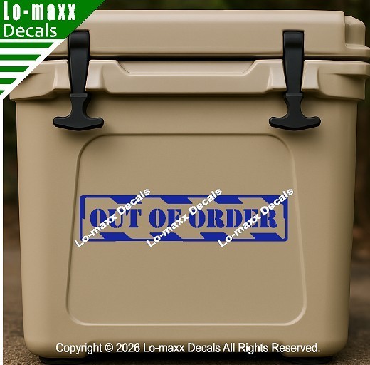 Out Of Order Hazard Stripe Die Cut Vinyl Decal High‑Performance Decal