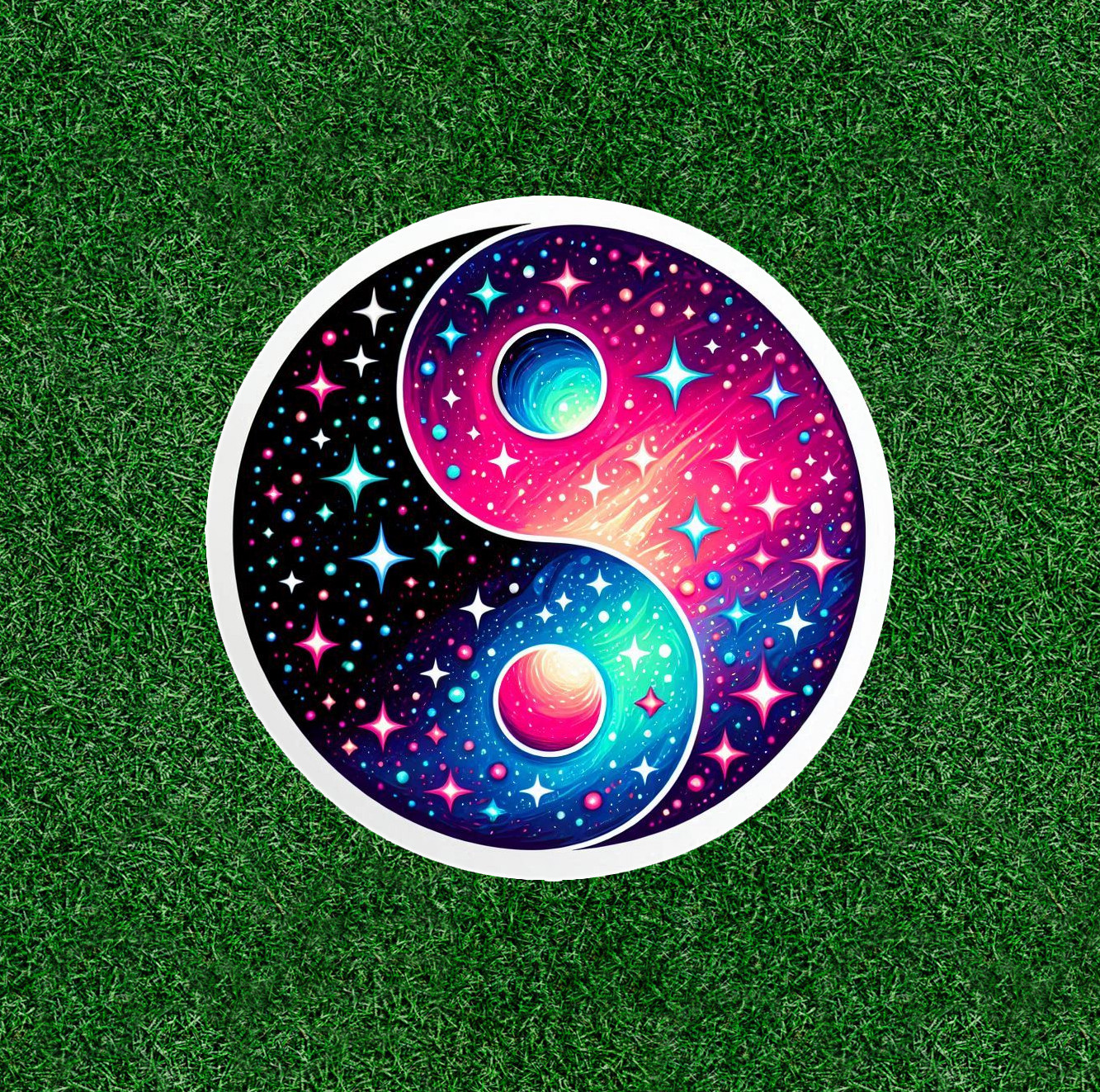Beautiful Sky Yin Yang design 100% waterproof vinyl sticker decal – many sizes