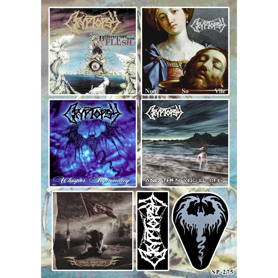 Cryptopsy Stickers Blasphemy Made Flesh None So Vile Whisper Supremacy Albums