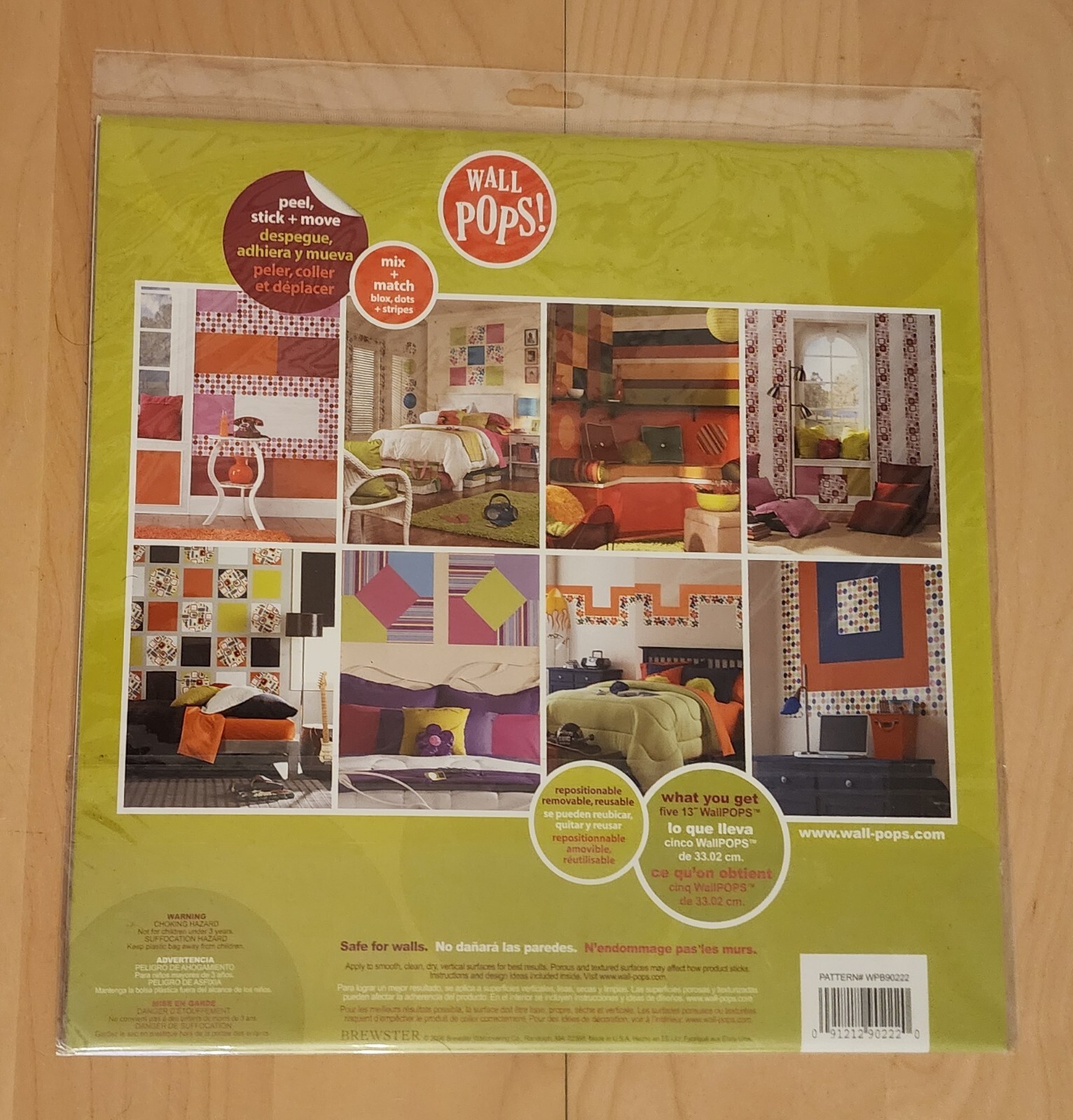 Wall Pops 5 Purple Perk Blox Peel Stick & Move Stickers Decals WPB90222
