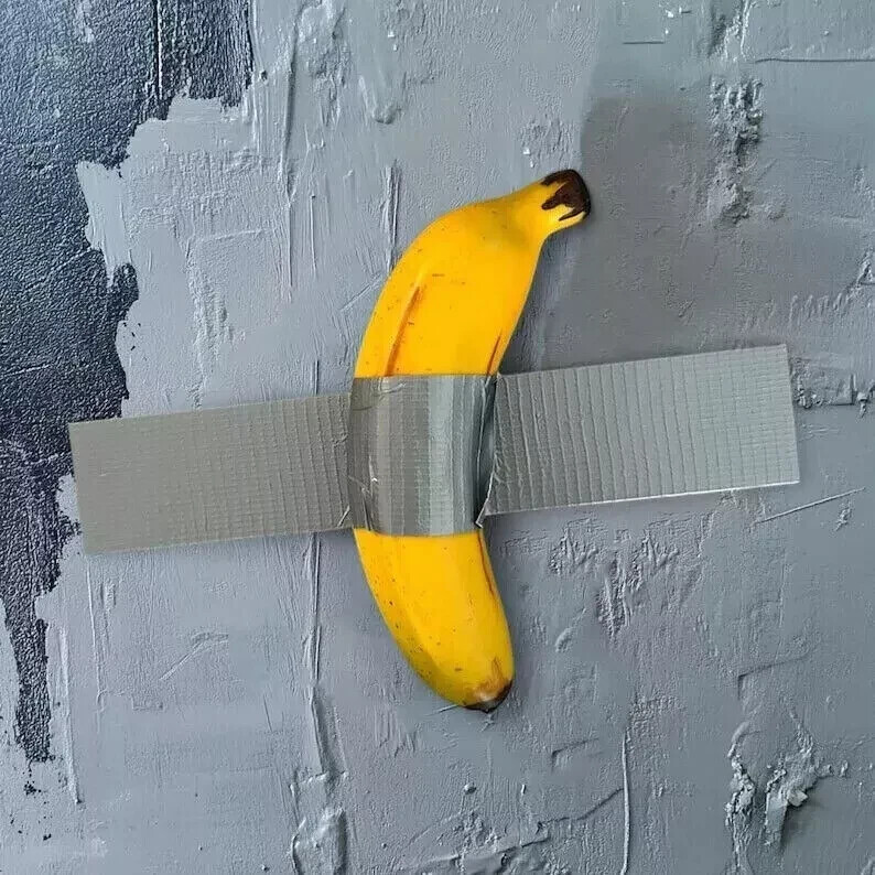Set Of 2 ,Antique Quirky Home Decor, Realistic Look Duct Tape Banana Wall Funny