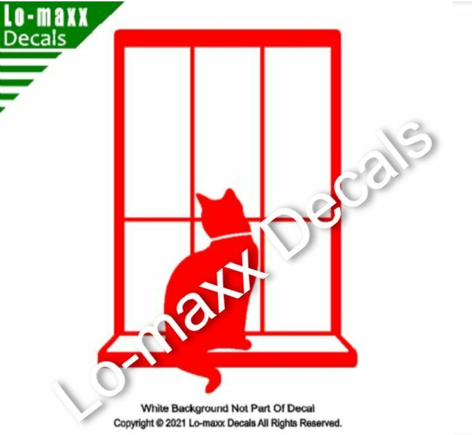 Cat In Window Superior Quality Unique Graphic Design Die Cut Vinyl Decal Art
