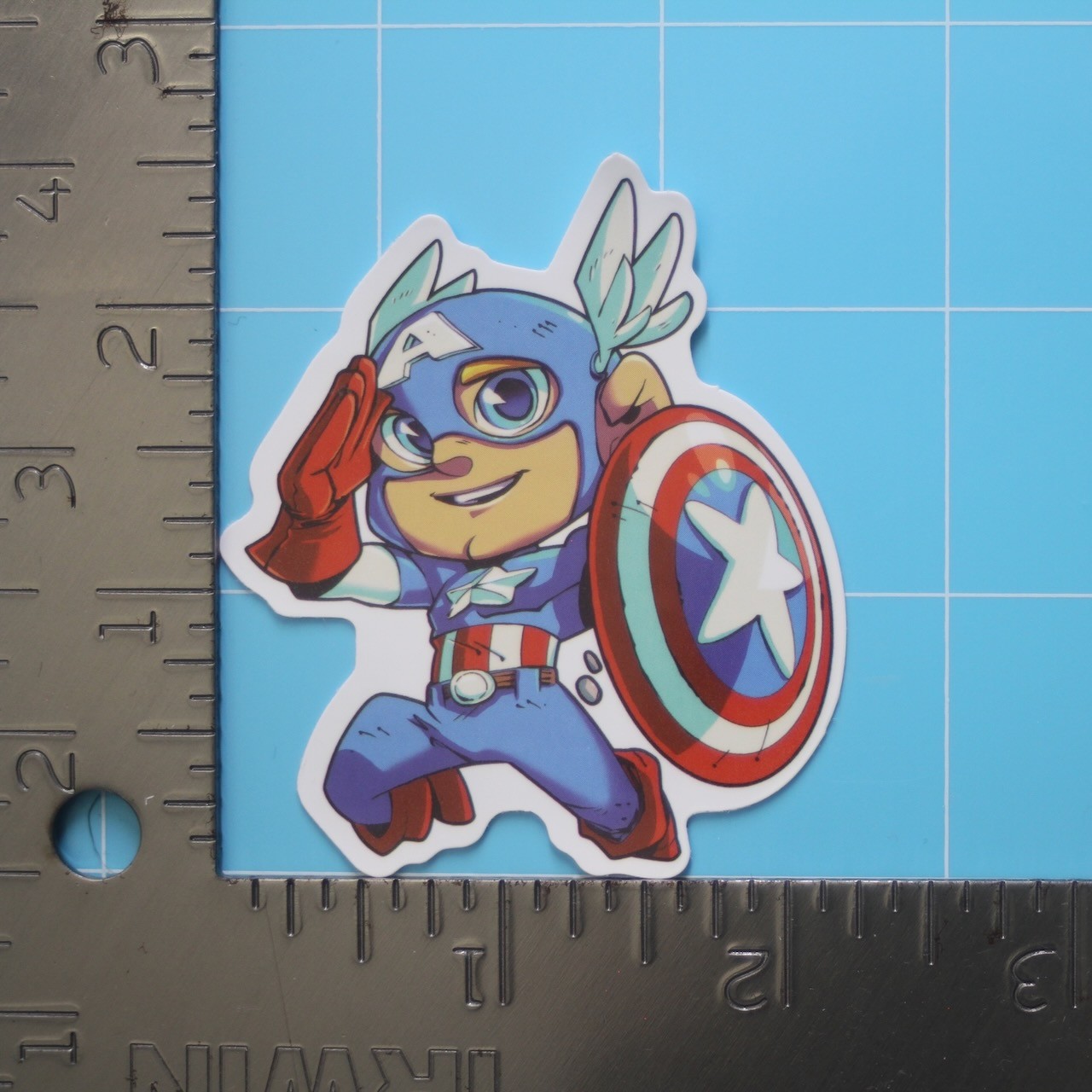 Marvel Universe Sticker (CAPTAIN AMERICA) MCU Superheroes, Gloss PVC Decal