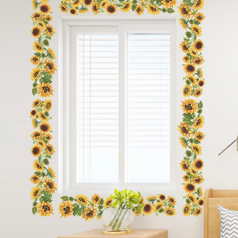 Practical Wall Sticker Sunflower Edge Line 1 Set 14*114cm 5.5*44.8inch