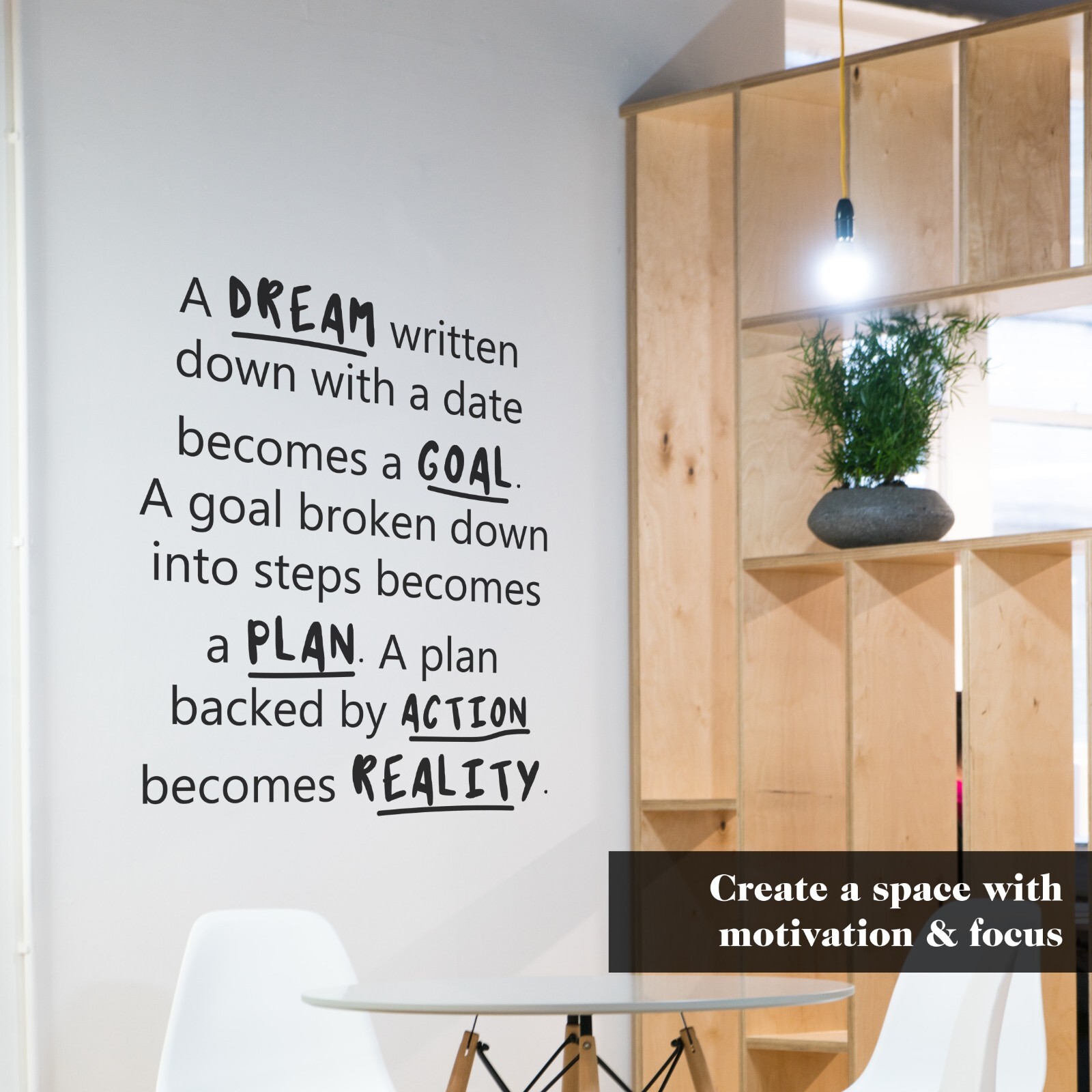 A Dream Written Motivational Inspirational Office Wall Decal Sticker Vinyl Quote