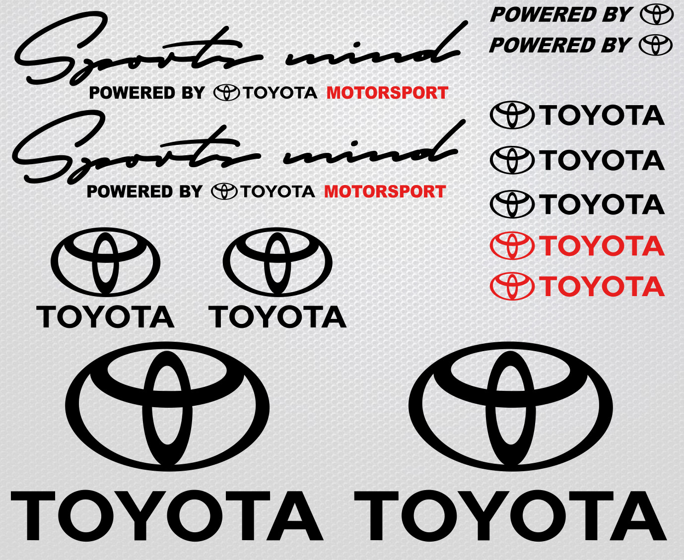Toyota decals Sports Mind TRD sticker set 4 Celica Supra VVTI Yaris Corolla