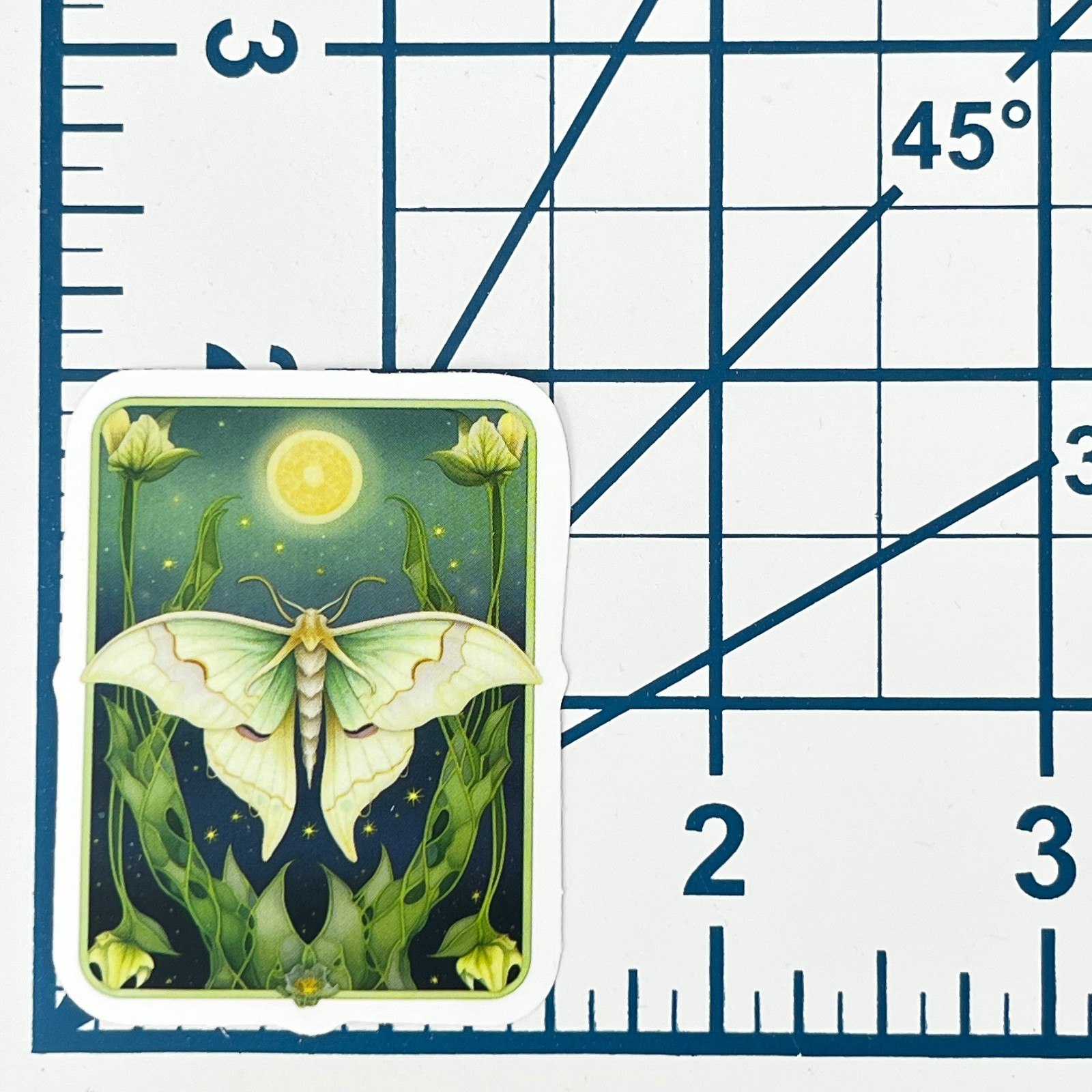 Tarot Style Luna Moon Moth Vinyl Sticker Vintage Celestial Insect Journal Laptop