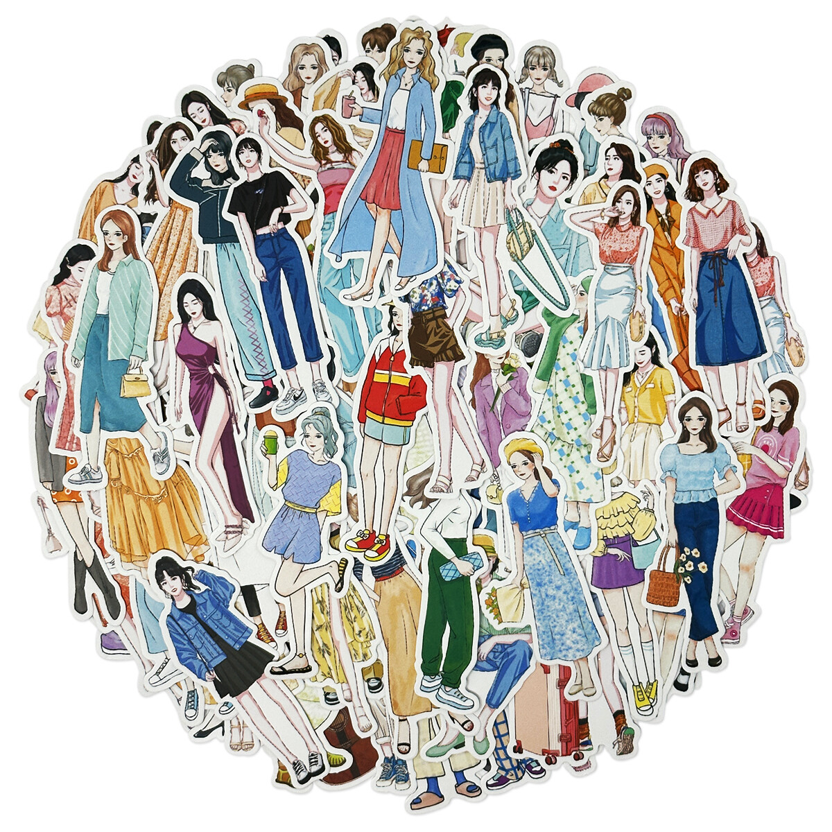 Wrapables Fashion Women People Vinyl Stickers for Scrapbooking, Journaling