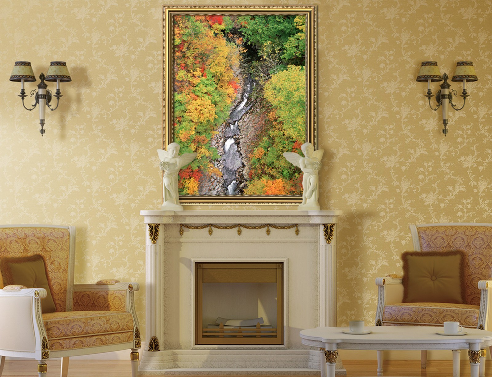 3D Grove River 45 Fake Framed Poster Home Decor Print Painting Unique Art