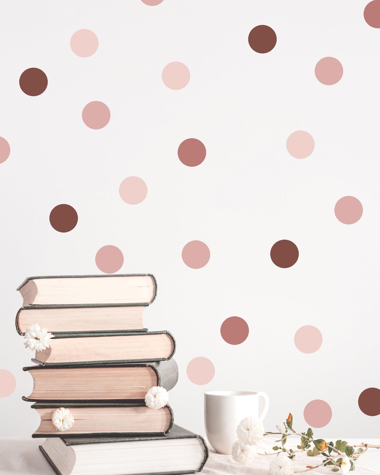 Pink Polka Dot Wall Decals – 150 2-inch Boho Pink Peel and Stick Wall Decals …