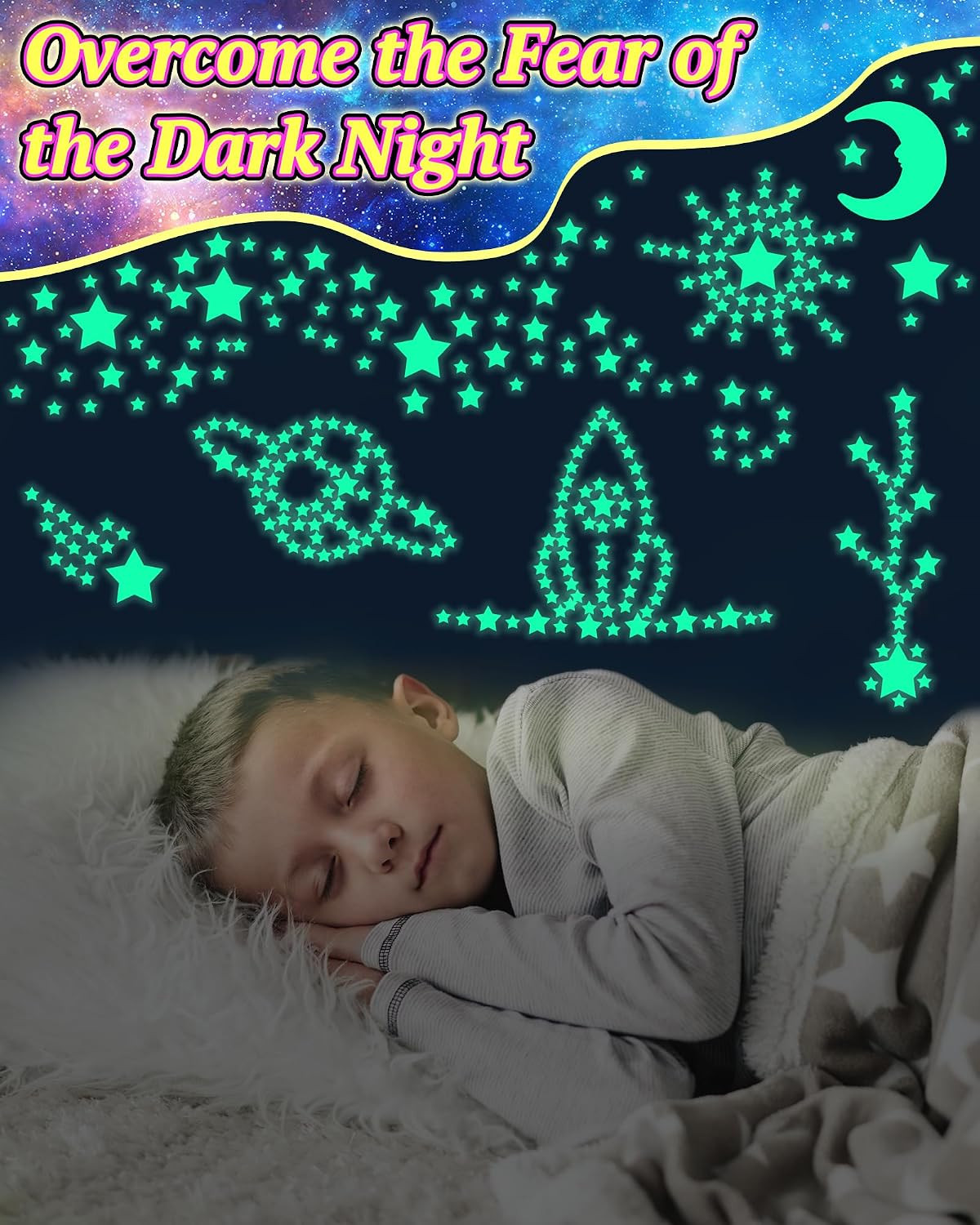 201 Pcs Glow in the Dark Stars Stickers for Ceiling, Kid Room Wall Decor | Stars
