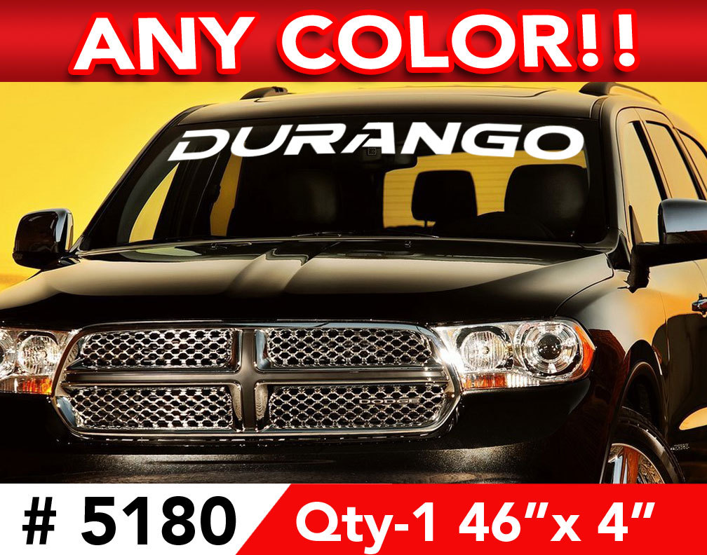 DURANGO WINDSHIELD DECAL STICKER 46"w x 4"w in Any 1 Color