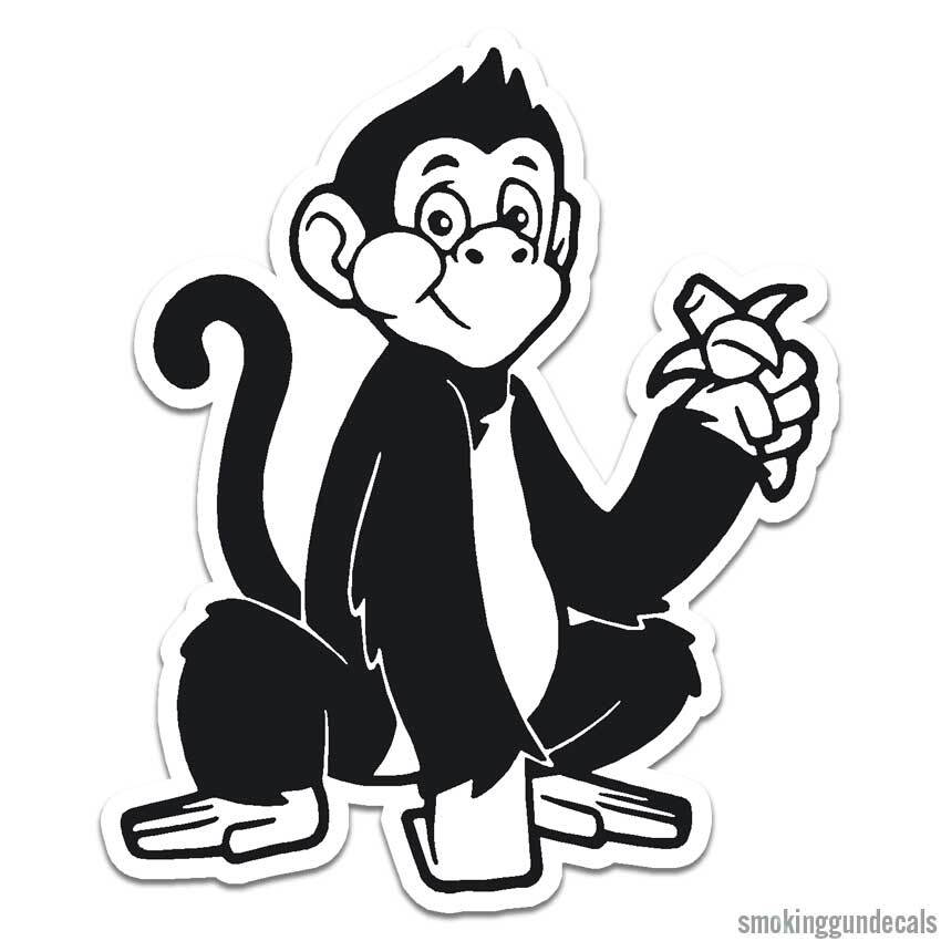 Money Eating Banana, Vinyl Decal Sticker, Indoor Outdoor, 3 Sizes, #12047