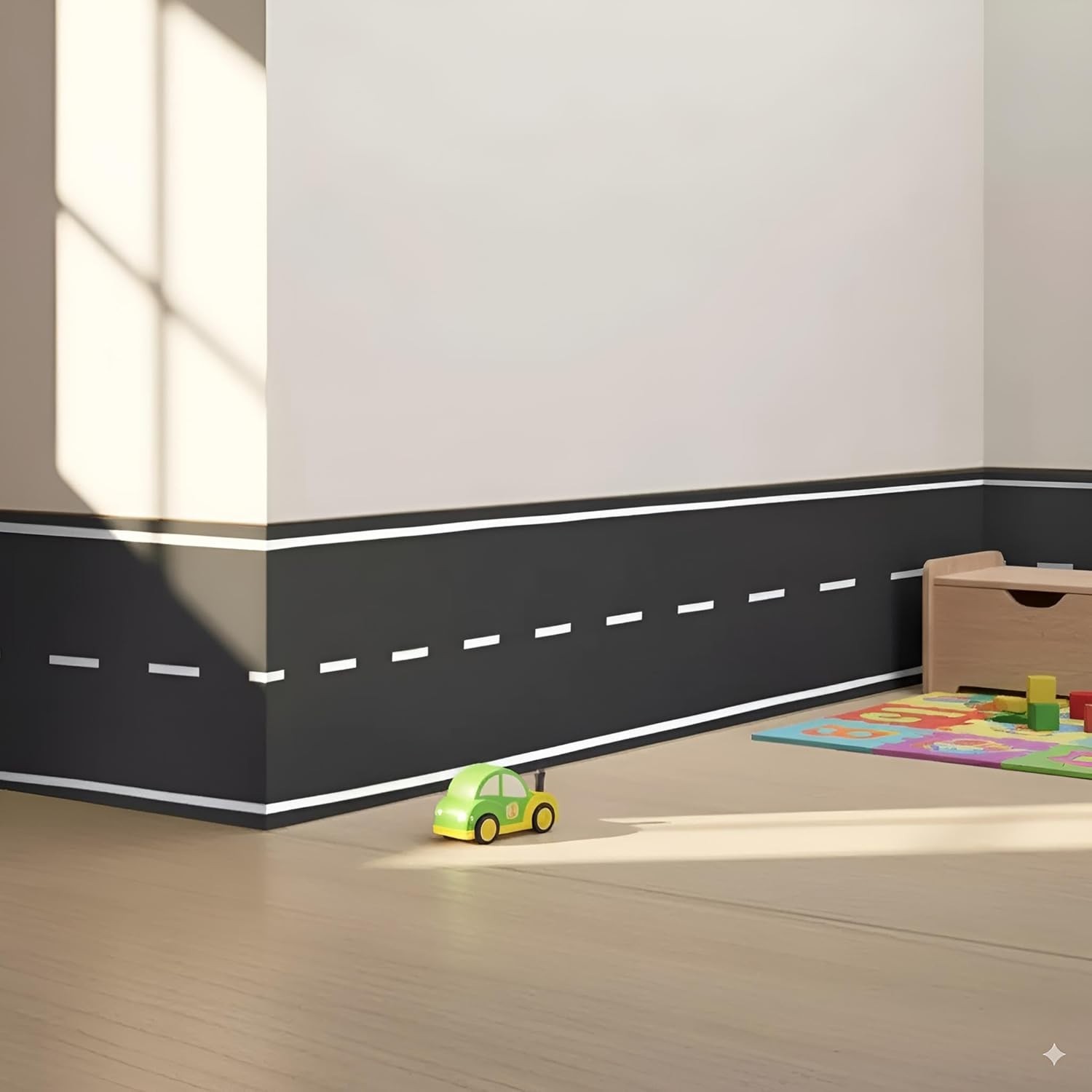 Kids Room 140 Inch Road Wall Decals – Easy to Apply and Removable Vinyl Stickers