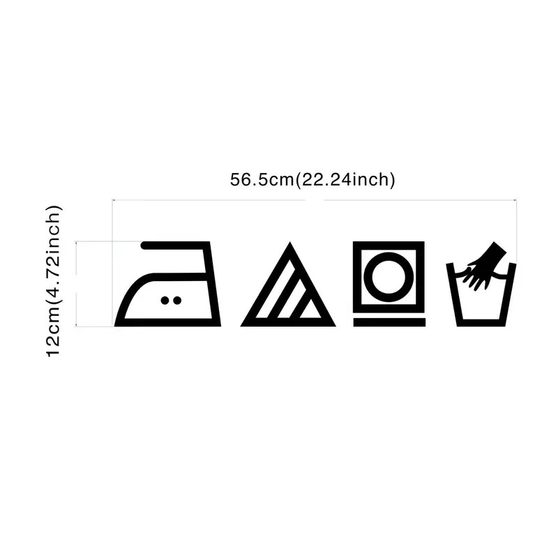 Laundry Room Wall Sticker Self-Adhesive Vinyl Decal with Drying Clothes Design