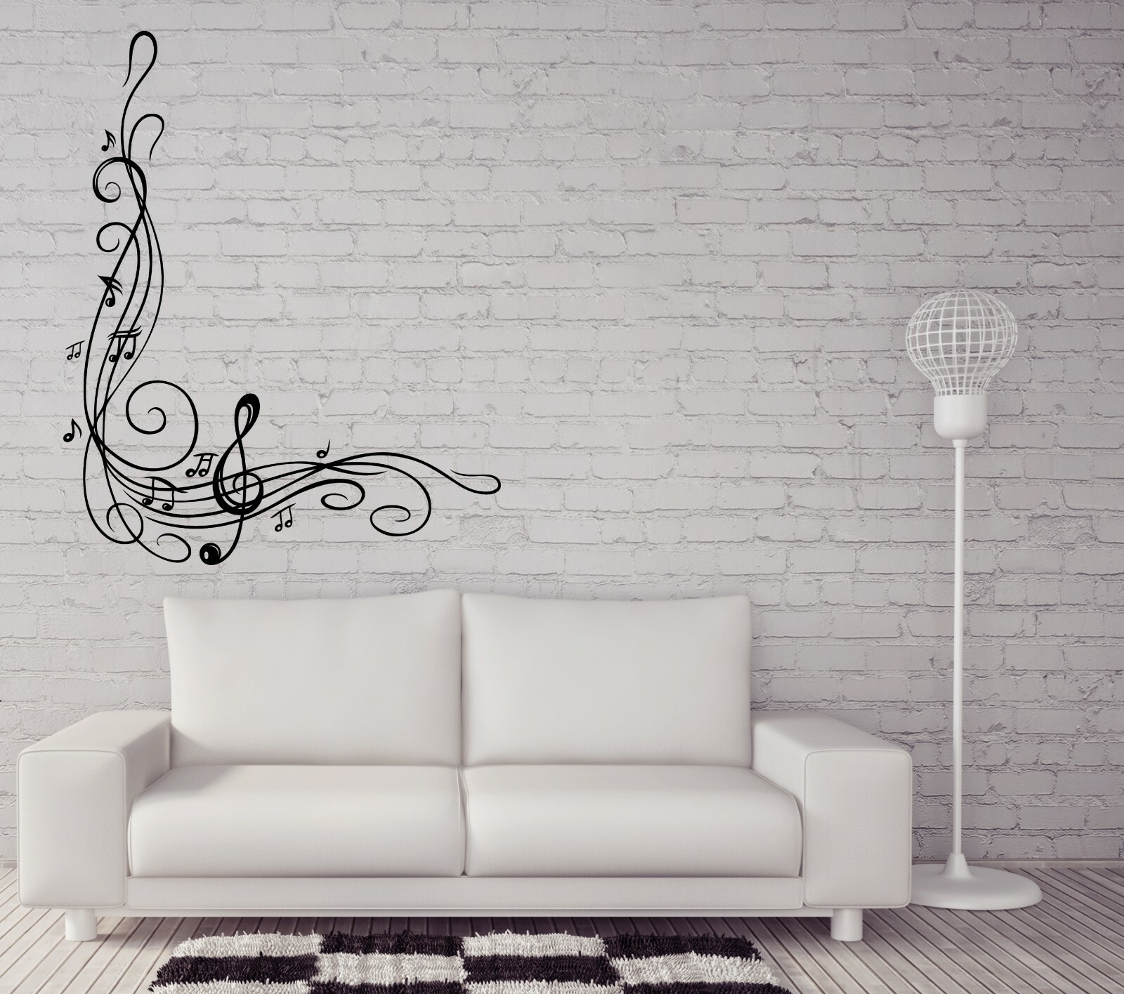 Wall Vinyl Sticker Music Sheet Clef Musical School and Room Decor (n1336)