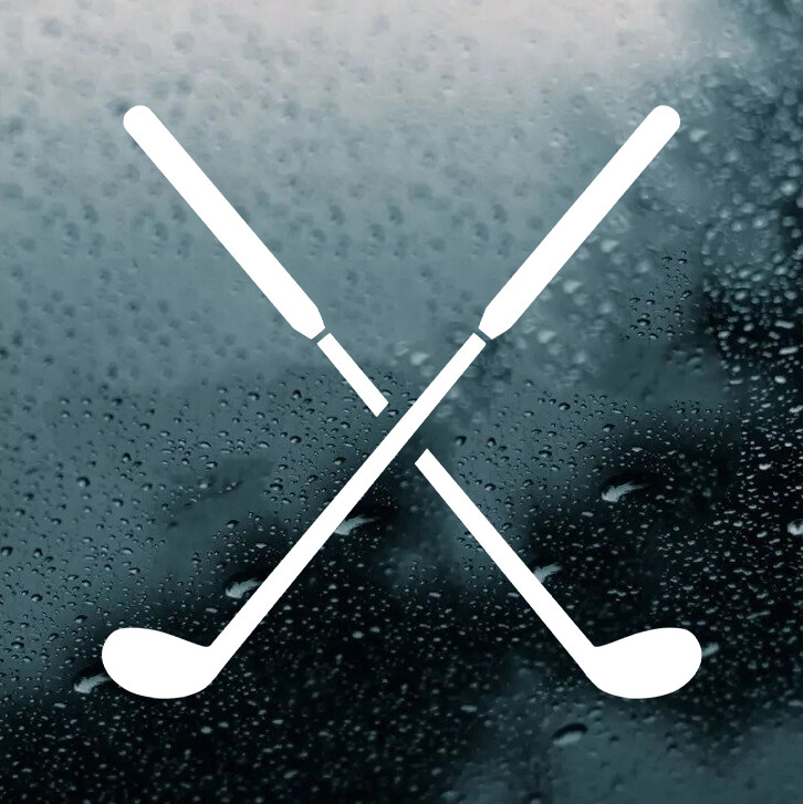 Crossed Golf Clubs Vinyl Decal V2 – Driver Putter Par Course – Die Cut Sticker