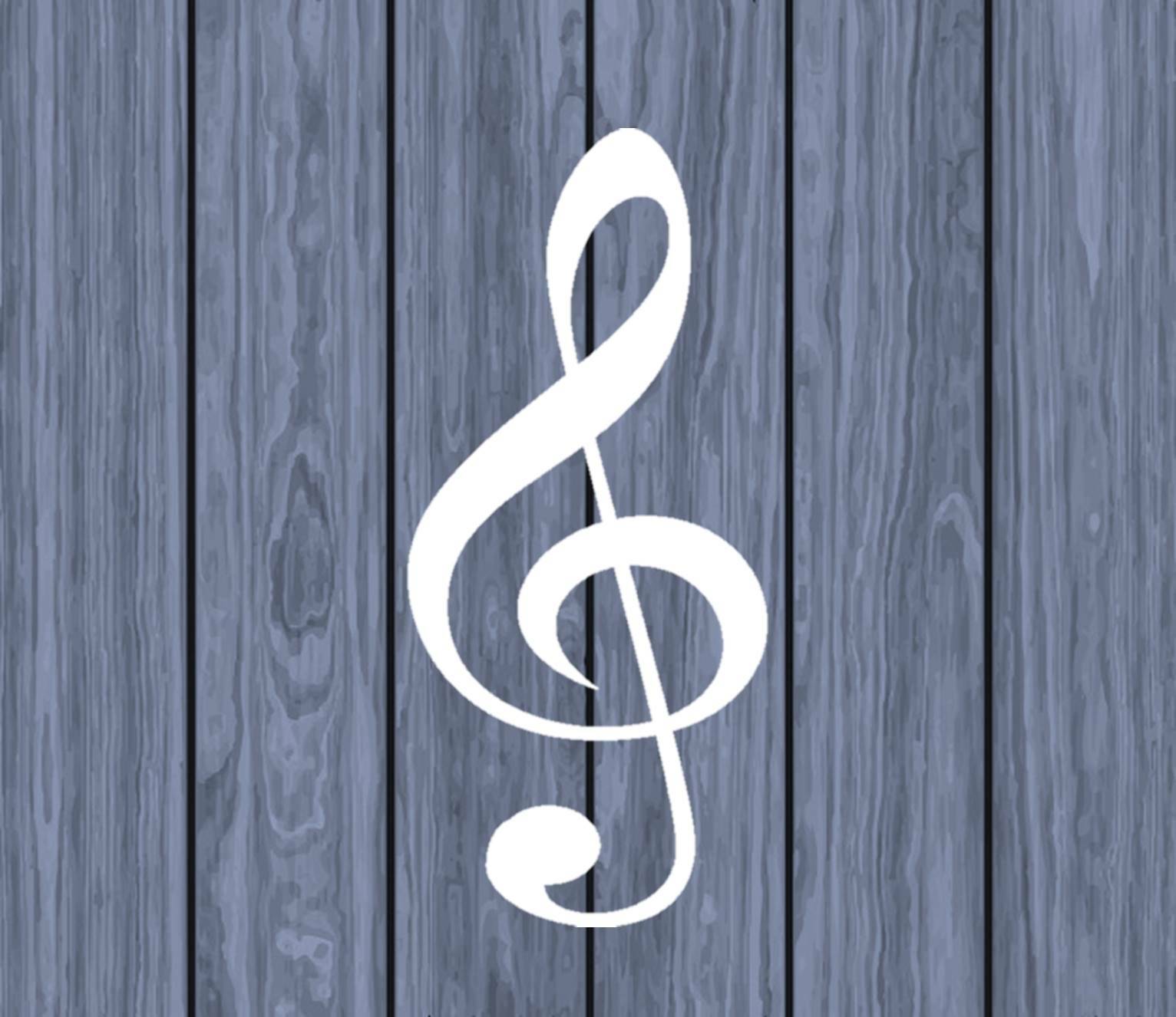 Treble Clef Decal 6 inch Sticker OS 022 Sticker music note bass