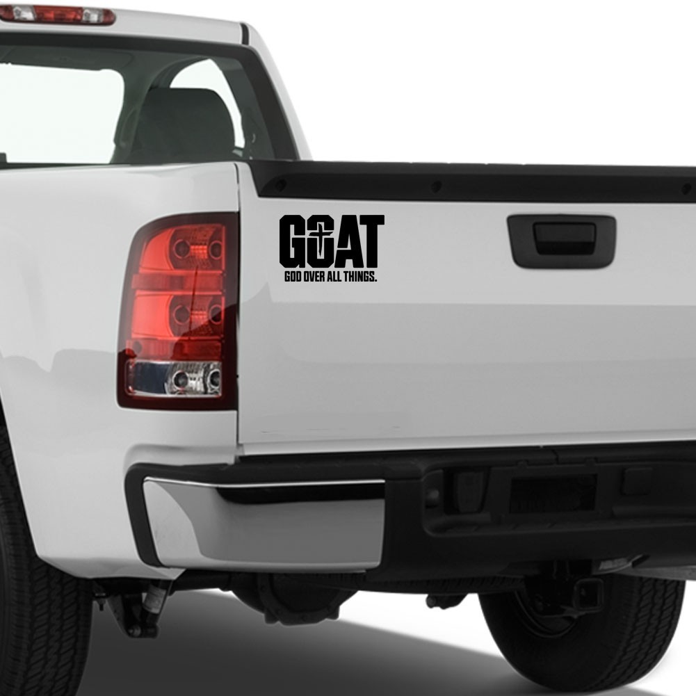 Christian Faith Goat God Over All Things Window Wall Door Car Decal Sticker