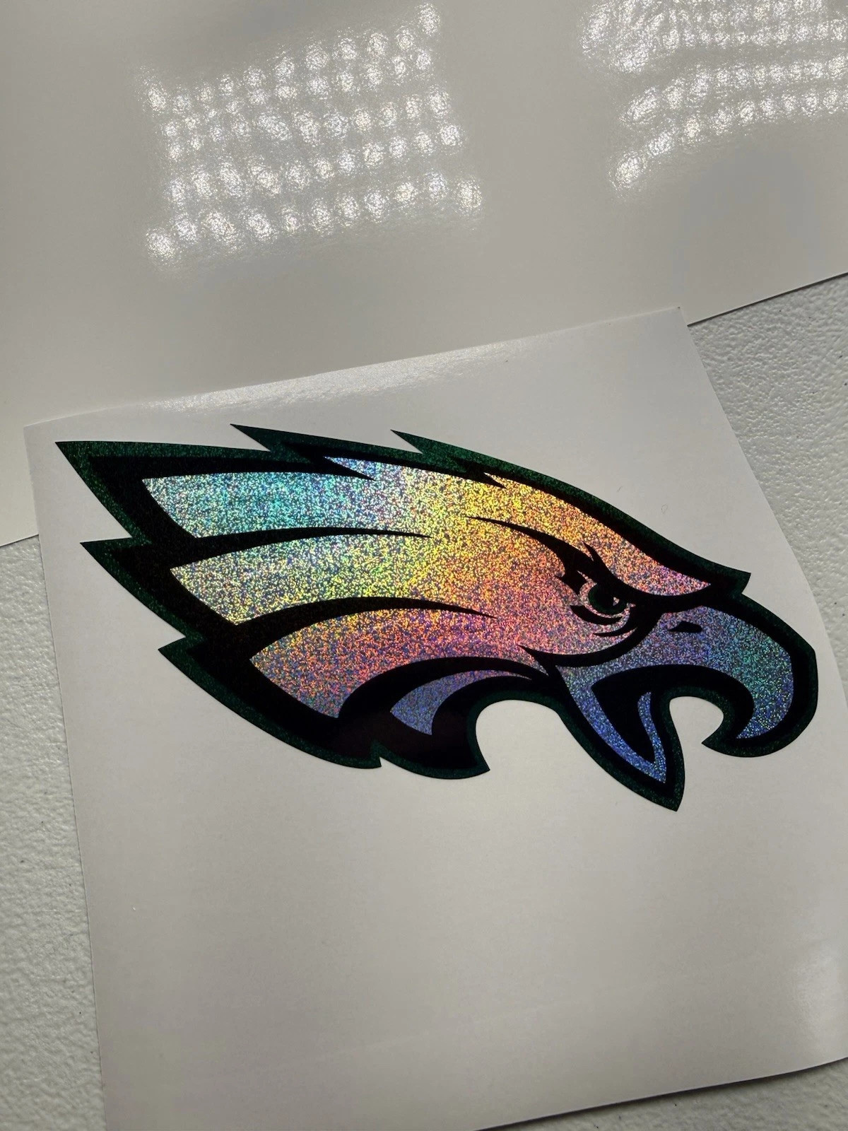 Philadelphia Eagles Holographic Tiny Sparkle Vinyl Decal Right Facing
