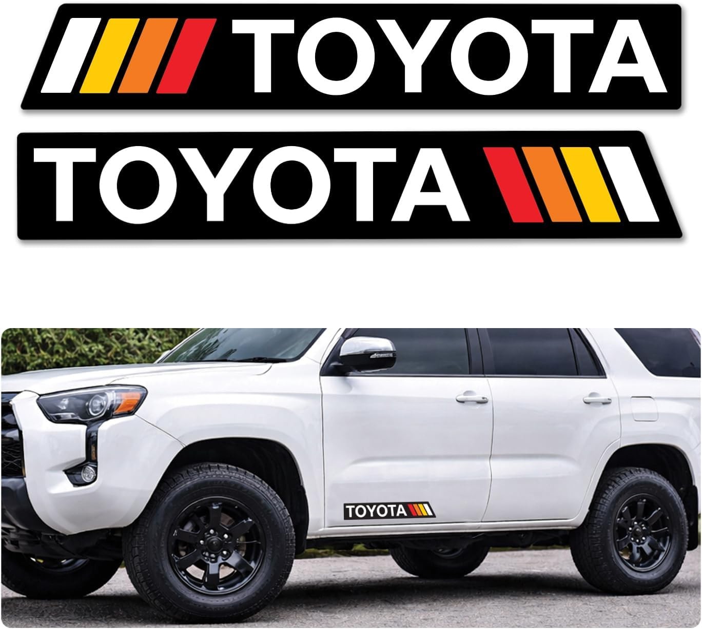 GRITKULTURE Removable Retro TRD Decal Graphic Sticker 2 Pack 11.2inch X 1.7in…
