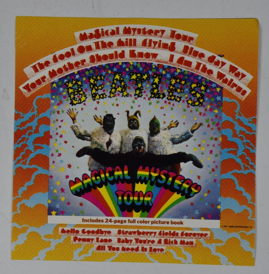 Vintage The Beatles Magical Mystery Cover Art 6" Art Print 45 Record Paper ONLY