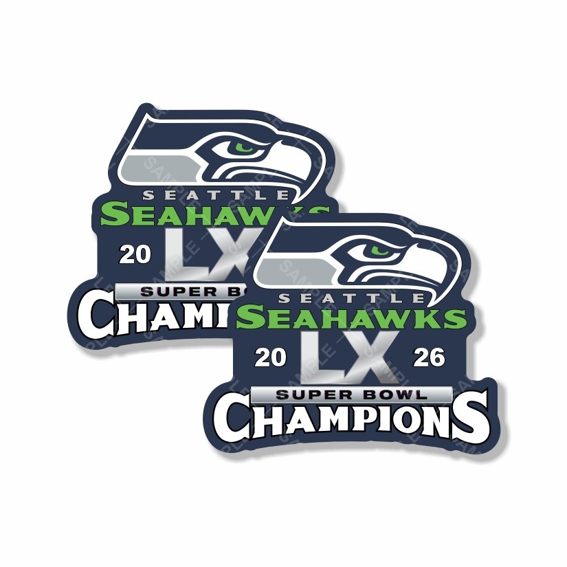 Seattle Seahawks 2026 Champions SB 60 Sticker Peel and Stick