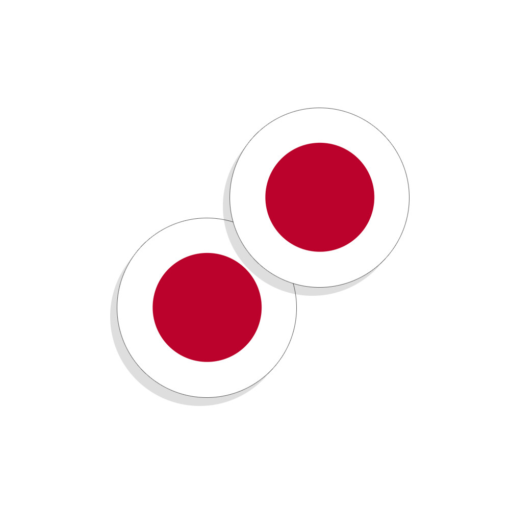 Japan Flag Stickers Flag Decals Vinyl Round Indoor Outdoor Circles 4 pack