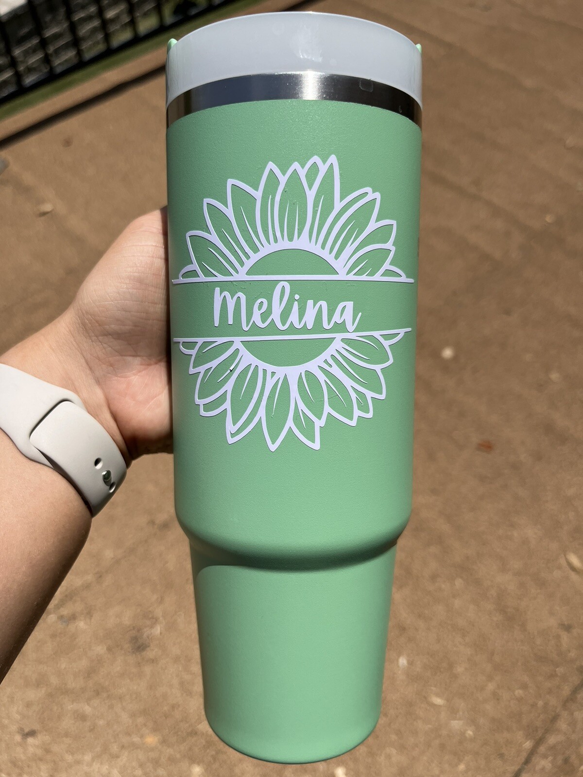 Stanley Tumbler Accessories 40oz 30oz Vinyl Sticker Decal Aesthetic Floral Name