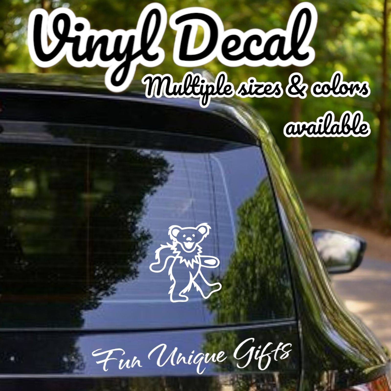Grateful Dead Bear Vinyl Decal Sticker -Multiple Colors & Sizes- FREE SHIPPING!