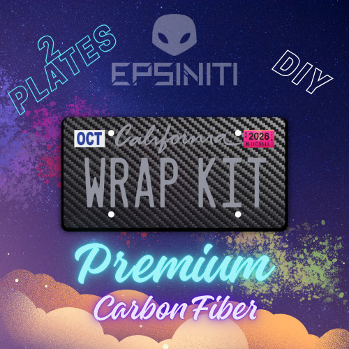 Grey Carbon Fiber Textured California Plate Wrap DIY Kit
