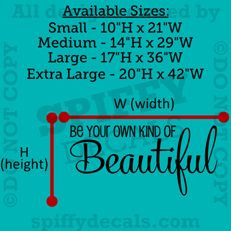 Be Your Own Kind Of Beautiful Quote Vinyl Wall Decal Lettering Decor Sticker