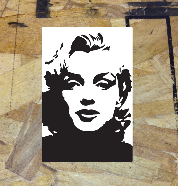Marilyn Monroe Black White Graphic Vinyl Sticker Decal Vintage style 5" Tall