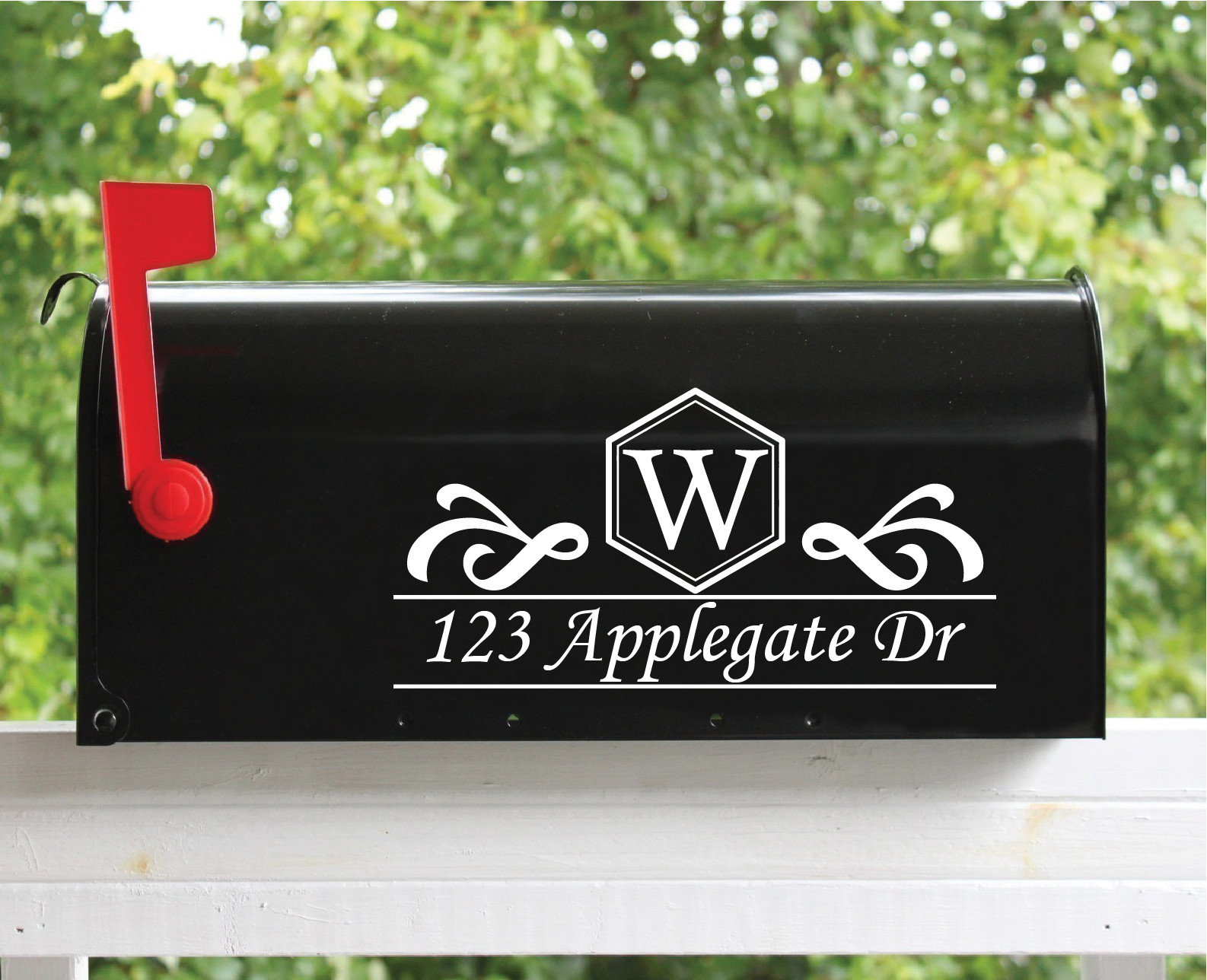 Set of 2 – 5.5" x 11" Custom Mailbox Decals Sticker Monogram, Street Name 2