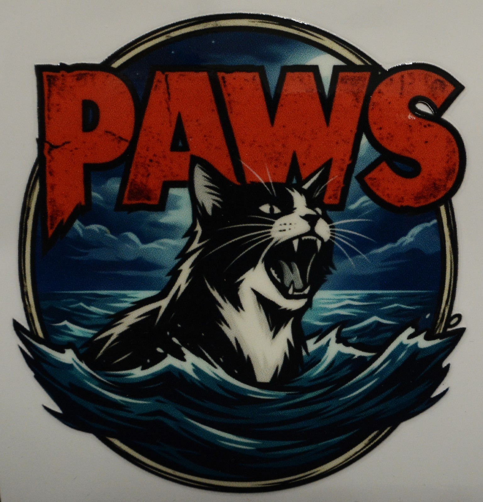 "Paws" Cat Jaws Sticker 3in x 3in