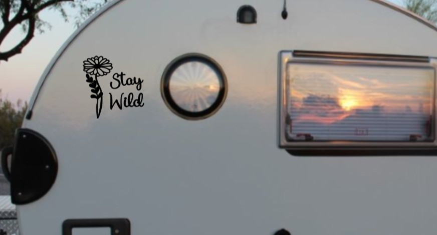 Stay Wild Flower Vinyl Decal Bumper Sticker Car Truck SUV Window Mirror Art