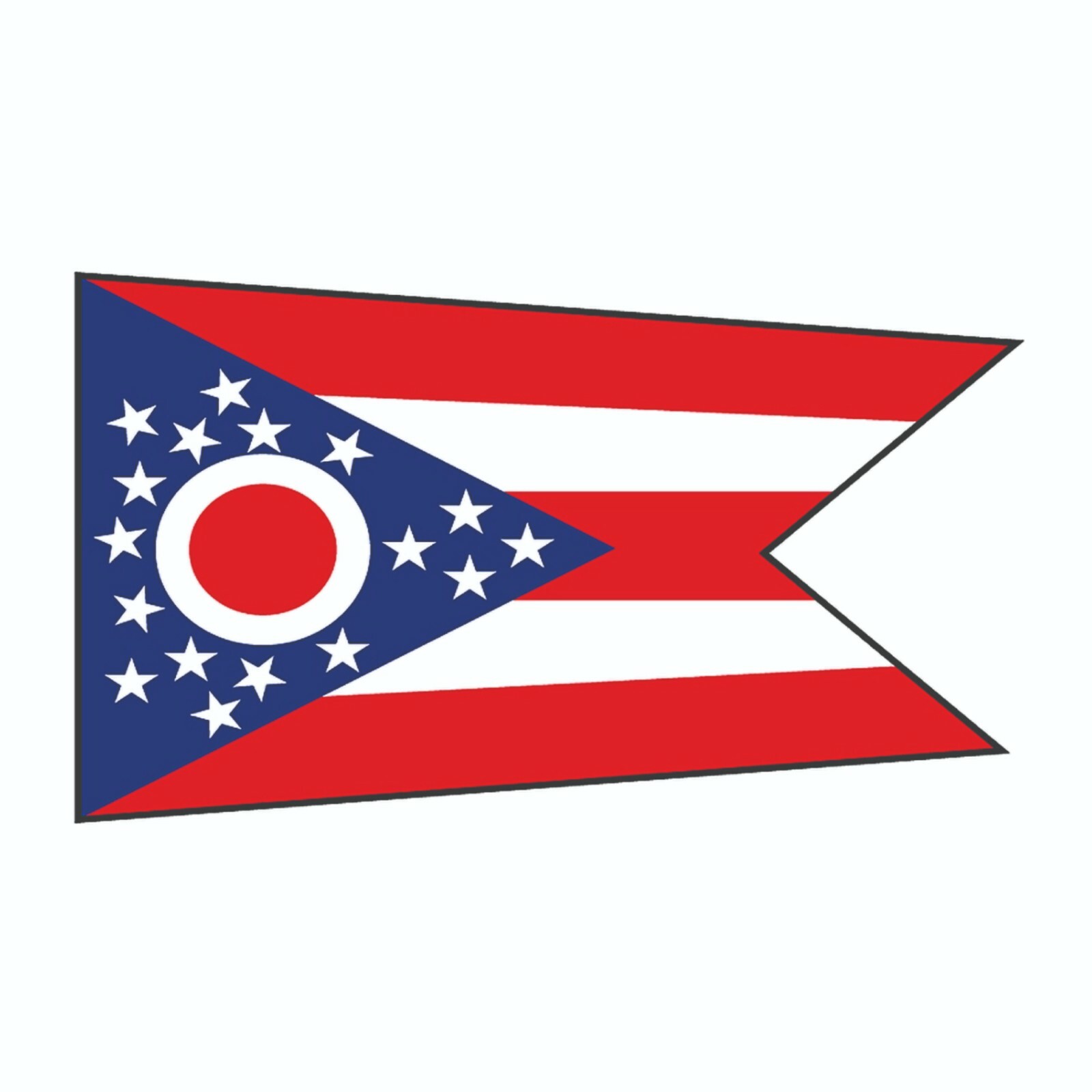 Ohio State Flag Sticker, Decal, Bumper Sticker Vacation Sticker 3" x 5"