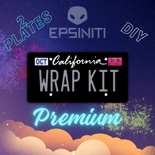 White and Grey Gloss California Plate Wrap DIY Kit