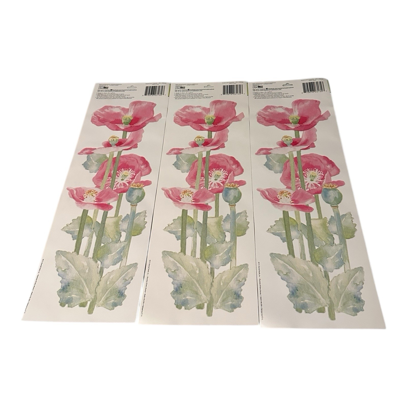 Removable Jumbo Wall Sticker Lot Of 9 – 6.25×18 Inches By Main St Creations
