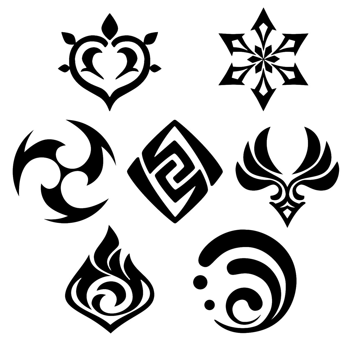 Genshin Impact Element Inspired Decal Vinyl Sticker Glass Office Gaming Room
