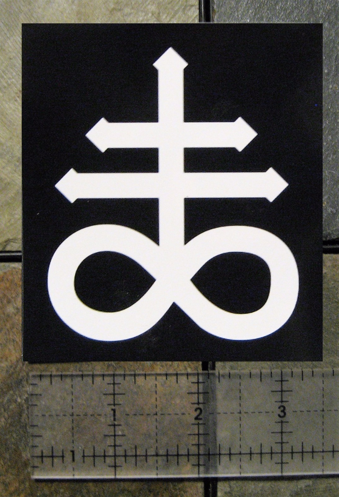 4 x 3.5" Leviathan Cross Sticker Bumper Occult Baphomet Satanic Pentagram Skull