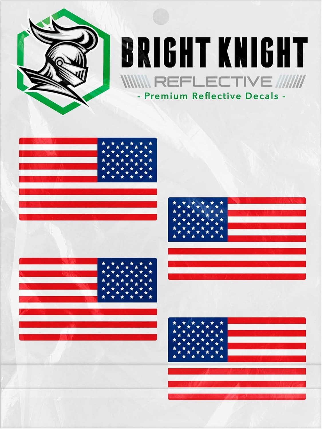 Reflective Flag Sticker, 2" x 1" Red/White/Blue American Flag Sticker Mirrore…
