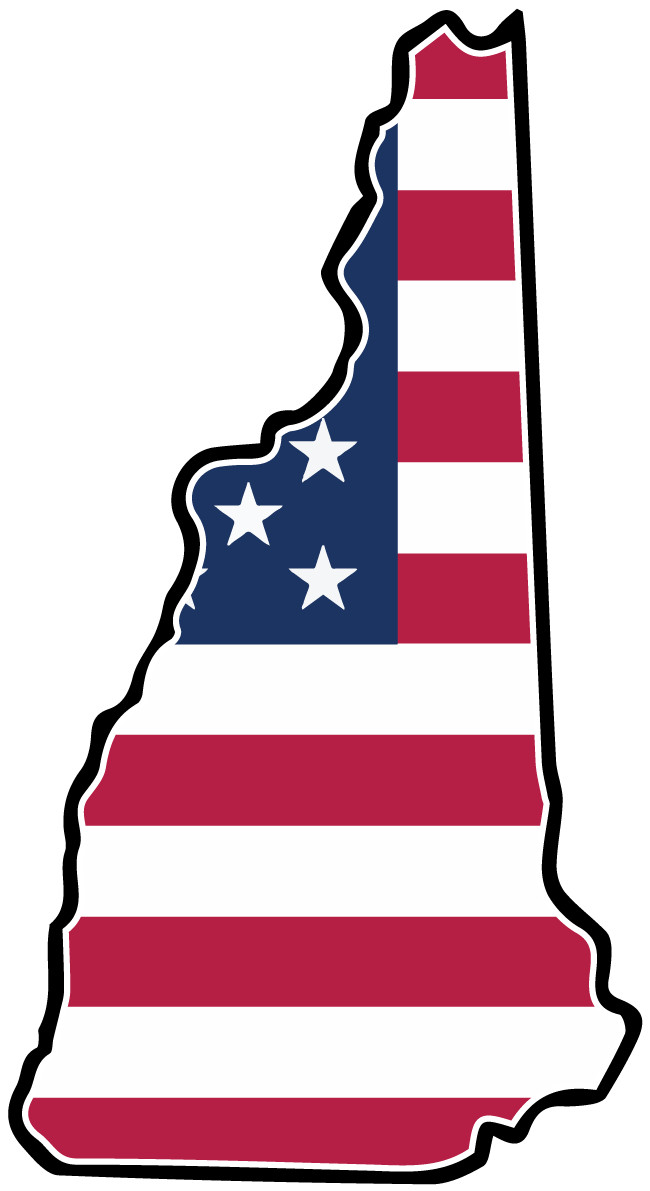 State of New Hampshire Flag Map Sticker Decal USA New Hampshire State